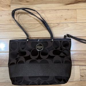 Coach signature sparkle tote bag